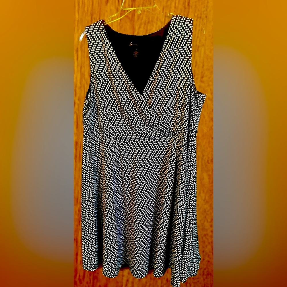 Lane Bryant Black & white polka dot sleeveless dress.Size 20